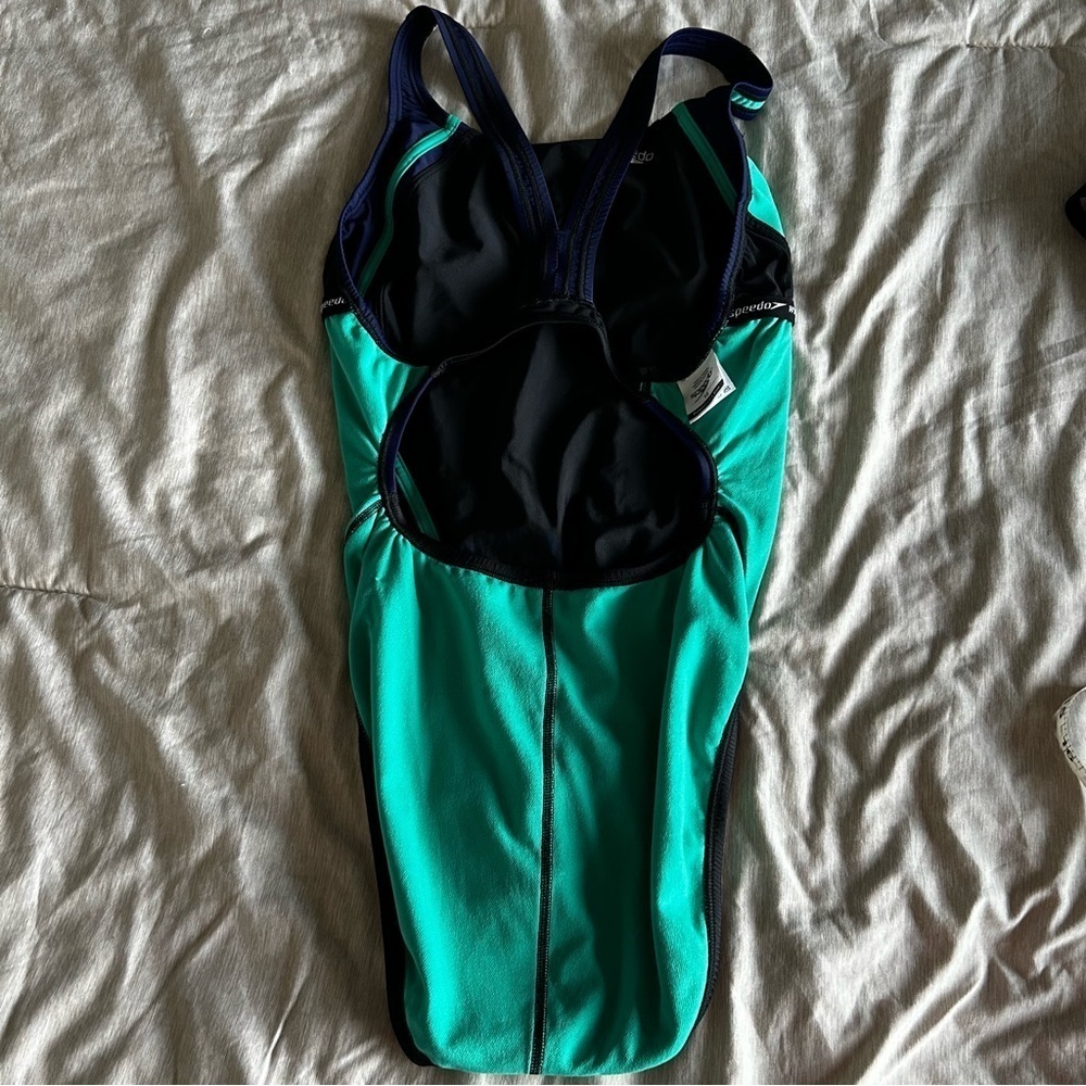 Speedo Swim One-Piece Swimsuit - Black and Green - Picture 5 of 11